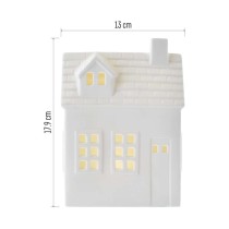 LED keramický domček, 18 cm, 1x CR2032, vnútorná, teplá biela, časovač