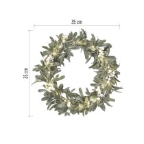 LED dekorácia - veniec z imela, 3x AA, teplá biela, časovač