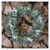 LED dekorácia - veniec z imela, 3x AA, teplá biela, časovač