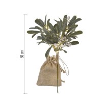 LED dekorácia - vetvička jmelí, 2x AA, teplá bílá, časovač