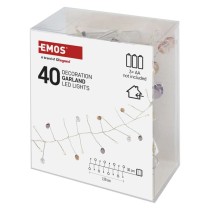 LED girlanda - kamienky, 1,2 m, 3x AA, vnútorné, teplá biela, časovač