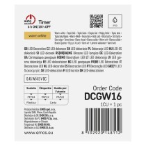 LED girlanda - kamienky, 1,2 m, 3x AA, vnútorné, teplá biela, časovač