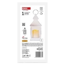 LED dekorácia – lampáš antik biela blikajúca, 3x AAA, vnútorný, vintage, časovač