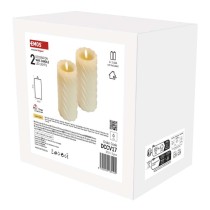 LED dekorácia – vosková sviečka, 17 cm, 2x AAA, vnútorná, teplá biela, 2 ks, časovač
