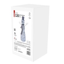 LED vianočný snehuliak ratanový, 124 cm, vnútorný, studená biela, časovač