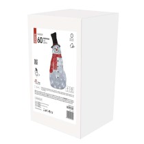 LED karácsonyi hóember, 61 cm, kültéri és beltéri, hideg fehér, időzítő