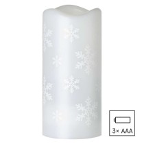 LED dekoratívny projektor – vločky, 3x AAA, vnútorný, studená biela
