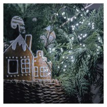 LED světelný řetěz – svítící trsy, nano, 8 m, vnitřní, studená bílá, časovač