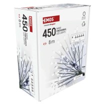 Dekoracje - 450 LED 8 m nano łezki frędzle zimna biel, zielony przewód, IP20, timer