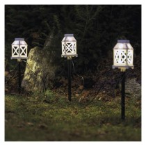 LED dekorácia – zapichovacie lampáše biele, vonkajšie aj vnútorné, studená biela