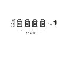 Dekoracje - 4 LED lampiony białe, zimna biel, IP44