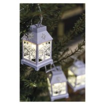 Dekoracje - 4 LED lampiony białe, zimna biel, IP44