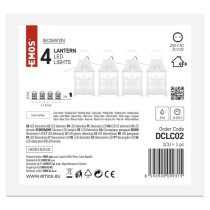 Dekoracje - 4 LED lampiony białe, zimna biel, IP44