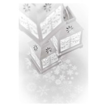 Dekoracje - 4 LED lampiony białe, zimna biel, IP44