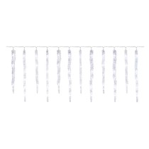 LED vianočná girlanda – cencúle, 12 ks, 3,6 m, vonk. a vnút., studená biela