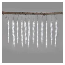 LED vianočná girlanda – cencúle, 12 ks, 3,6 m, vonk. a vnút., studená biela