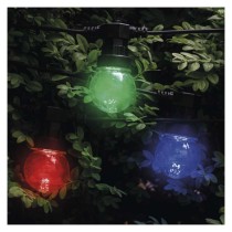 LED svetelná reťaz – 10x párty žiarovky, 5 m, vonkajšia aj vnútorná, multicolor