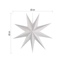 LED hviezda papierová závesná, 60 cm, vnút.