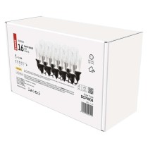 LED svetelná reťaz – 16x párty žiarovky číre, 7,6 m, vonkajšia aj vnútorná, teplá biela