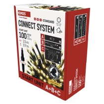 Štartovacia súprava pre spoj. reťaze Klasik – cencúle, 2,5 m, vonkajšia, teplá biela, čas.