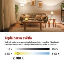 LED žárovka Filament A60 / E27 / 7,5W (75 W) / 1 055 lm / teplá bílá / stmívatelná