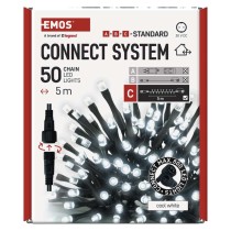 Standard LED spojovacia vianoč. reťaz, 5 m, vonkajšia aj vnútorná, studená biela