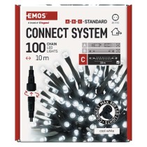 Standard LED spojovací vánoční řetěz, 10 m, venkovní i vnitřní, studená bílá