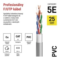 Datový kábel FTP 5E, 100m