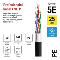 EMOS FTP kábel CAT 5E , outdoor, 100m