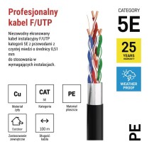 Kabel Ftp Cat5e, outdoor, 100m