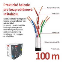 Datový kábel FTP 5E, outdoor, 100m