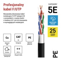 Kabel Ftp Cat5e, outdoor, 305m