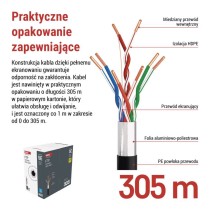 Kabel Ftp Cat5e, outdoor, 305m