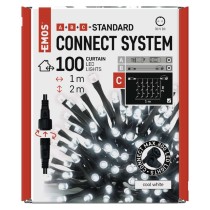 Standard LED spojovací vánoční řetěz – záclona, 1x2 m, venkovní, studená bílá