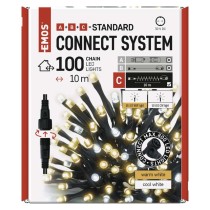 Standard LED spojovací vánoční řetěz, 10 m, venkovní, teplá/studená bílá