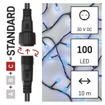 Standard LED spojovacia vianočná reťaz, 10 m, vonkajšia aj vnútorná, modrá