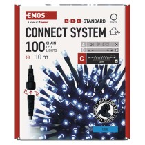 Standard LED spojovací vánoční řetěz, 10 m, venkovní i vnitřní, modrá