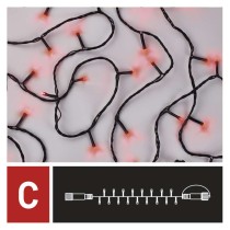 Standarta LED savienojošā virtene, 10 m, lietošanai ārā un iekštelpās, sarkana