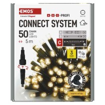 Profi LED Verbindungskette schwarz, 5 m, Außen/Innen, warm-weiß