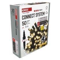 Profi LED Verbindungskette schwarz, 5 m, Außen/Innen, warm-weiß