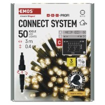 Profi LED sorolható füzér, fekete – jégcsapok, 3 m, kültéri, meleg fehér