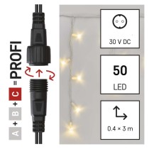 Profi LED spojovacia reťaz biela – cencúle, 3 m, vonkajšia, teplá biela