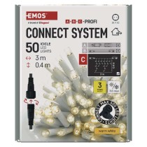 Profi LED spojovacia reťaz biela – cencúle, 3 m, vonkajšia, teplá biela