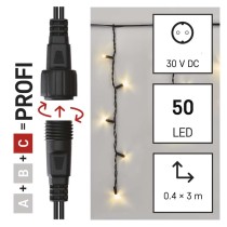 Profi LED sorolható füzér, villogó – jégcsapok, 3 m, kültéri, meleg fehér