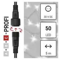 Profi LED spojovacia reťaz biela, 5 m, vonkajšia aj vnútorná, studená biela