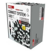 Profi LED spojovací řetěz černý, 10 m, venkovní i vnitřní, studená bílá