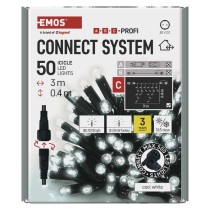 Profi LED savienojošā virtene, melna, mirgojoša – lāstekas, 3 m, liet. ārā, auksti balta