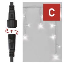 Profi LED spojovacia reťaz preblikujúca biela – cencúle, 3 m, vonk., studená biela