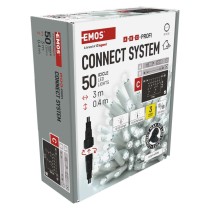 Oświetlenie łączone Profi- sople 50 LED 3m zimna biel, biały błyszcz. przewód IP44