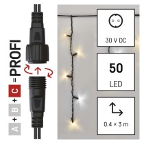 Profi LED sorolható füzér, villogó – jégcsapok, 3 m, kültéri, meleg/hideg fehér